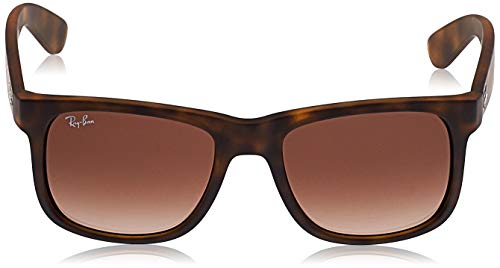 Rayban Justin RB4165 - Gafas de sol Unisex, Marrón (Rubber Light Havana), 51 mm