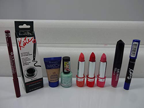 Regalo de San Valentín: caja de regalo de Rimmel London, 7 piezas de Rimmel maquillaje productos lote + base gratuita