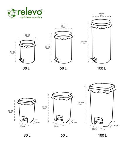 Relevo 100% Reciclado Bolsas Basura Perfumadas, extra resistentes 30 L, 45 bolsas