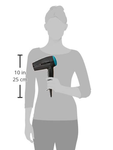 Remington D1500 - Secador de Pelo de Viaje, Plegable, Difusor Compacto y Concentrador, Negro y Verde, 2000 W