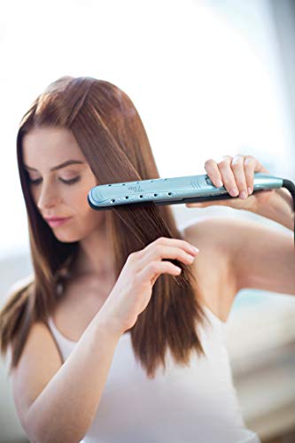 Remington Wet 2 Straight S7300 Plancha de Pelo, Cerámica, Digital, para el Cabello Seco y Húmedo, Azul Claro