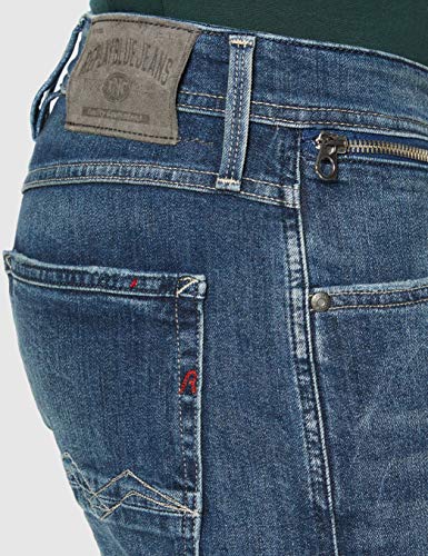 REPLAY Anbass Coin Zip Vaqueros Slim, Azul (Medium Blue 9), W31/L30 (Talla del Fabricante: 31) para Hombre