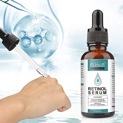 Retinol Serum – 2,5% retinol contenido Sistema con Vitamin C & Vegan ácido hialurónico – Reparación Piel, Cicatriz, Mancha Oscura, Línea Fina y Arrugas para Cara y Piel