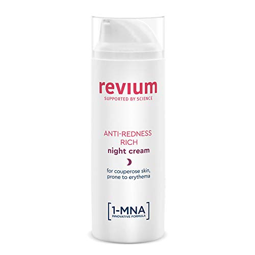 REVIUM ROSACEA - ANTI-REDNESS RICH NIGHT CREAM WITH 1-MNA MOLECULE, CHLORELLA VULGARIS GREEN ALGAE EXTRACT, ACEROLA FRIUT, MACADAMIA OIL, SHEA BUTTER, FOR COUPREOSE SKIN PRONE TO ERYTHEMA