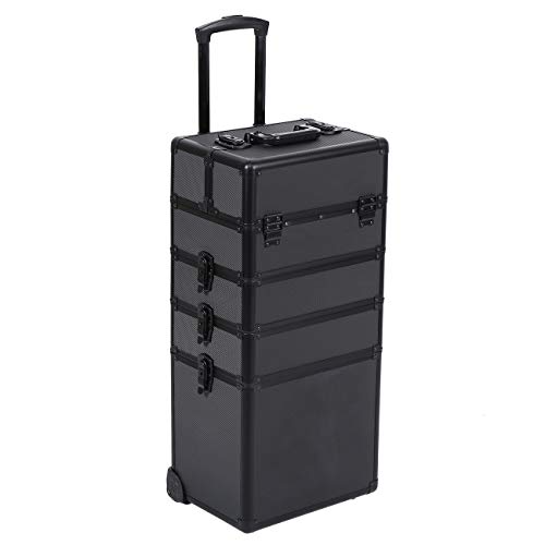 Ridgeyard beauty case trolley Maletín para maquillaje Estuche de maquillaje Neceser de viaje All Black (negro) - JJ-HZX-ABL