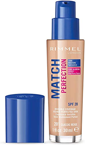 Rimmel London Match Perfection Foundation Base de Maquillaje Tono 201 Classic Beige - 123 gr