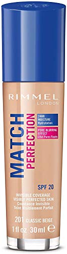 Rimmel London Match Perfection Foundation Base de Maquillaje Tono 201 Classic Beige - 123 gr