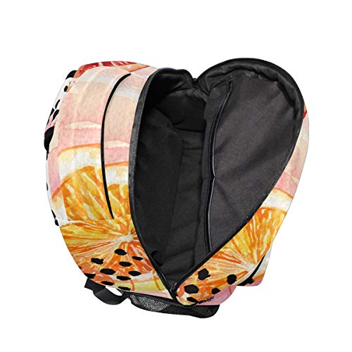 Rootti Mochila Bolsa de Toronja Patrón de Senderismo Mochilas al aire libre Escolar Viaje Portátil Bookbag Mochila Mochila para Niños Adultos Niños Niñas