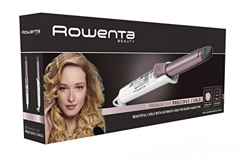 Rowenta CF3460 Precious Curl - Rizador con recubrimiento Keratin and shine, temperatura hasta 200ºC, cable 360º y pantalla LCD, 25 mm de diámetro