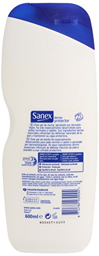 Sanex - Gel de ducha para piel y cabello - Piel normal - 600 ml