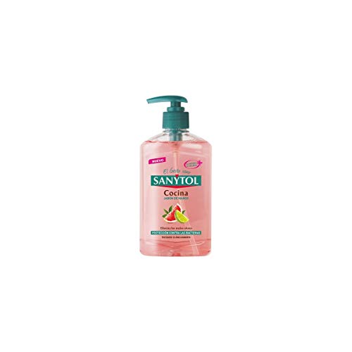 Sanytol - Jabón de Manos de Cocina Antibacteriano, Elimina los Malos Olores, con Pomelo y Limón Verde - Dosificador de 250 ml