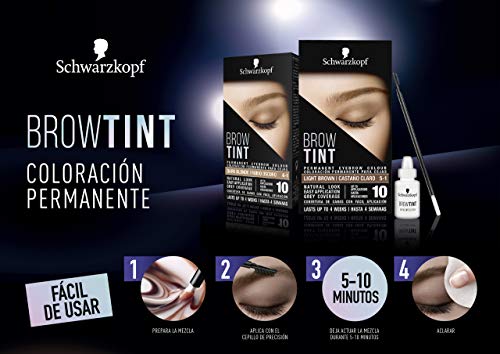 Schwarzkopf Brow Tint - Tinte De Cejas Castaño Claro Tono 5.1 (Pack de 3)