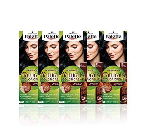 Schwarzkopf Palette Naturals - Coloración Permanente Tono 1.1 Negro Azulado, 550 gr (Pack de 5)