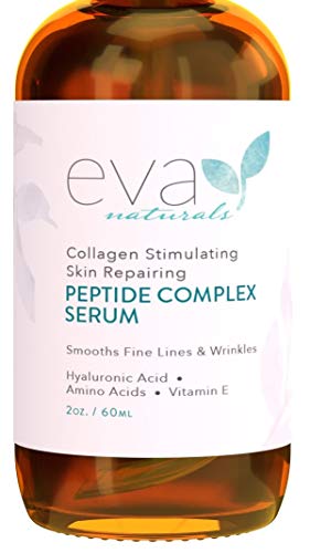 Sérum Complejo Péptido de Eva Naturals (2 onzas) – El Mejor Sérum Facial Anti-Envejecimiento Reuce las Arrugas e Incrementa el Colágeno Ácido Hialurónico y Vitamina E