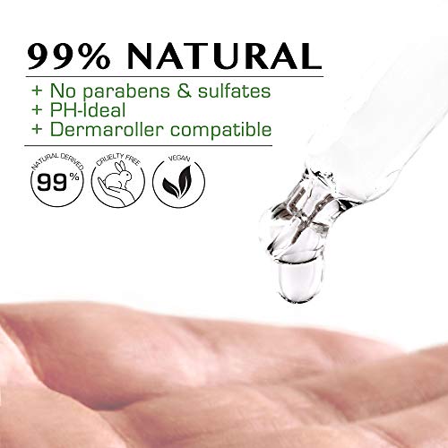 Sérum facial con Vitamina C y ácido hialurónico puro - para cuello y escote - efecto antiarrugas y antiedad - para cuello y escote - 99% natural - vegano - 50ml