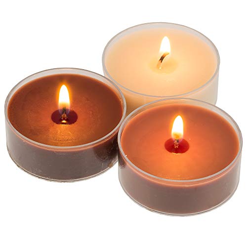 Smart Planet® - Juego de 12 velas grandes con agradable aroma de vainilla, carcasa de plástico transparente