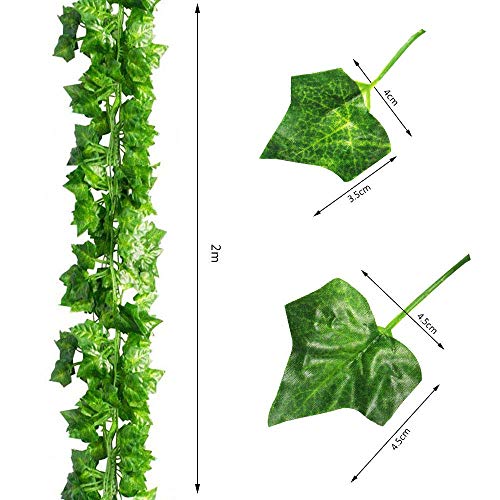 SOMONEY 15 paquetes de 105 pies Plantas Hiedra Artificial Decoración Interior y Exterior Guirnalda Hiedra Artificial De Hogar Boda Jardín Valla Escalera Ventana para Decoración
