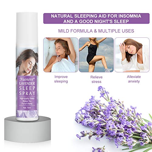 Spray De Almohada, Spray para Dormir, Almohada Spray Lavanda, Sueño Profundo Pulverizador para Almohada Sleep and Relax Spray para Dormir, 75ml