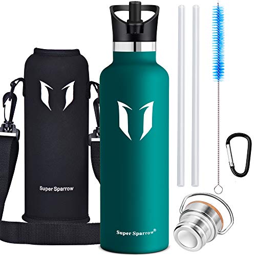 Super Sparrow Botella de Agua aislada al vacío de Acero Inoxidable, diseño de Pared Doble, Boca estándar - 500ml - Eco Friendly & BPA Gratis - para Correr, Gimnasio, Yoga, Ciclismo