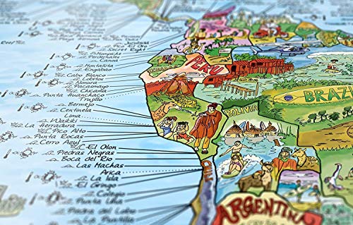 Surftrip Map by Awesome Maps - Mapa mundial ilustrado para los surfistas - reescribible - 97,5 x 56 cm