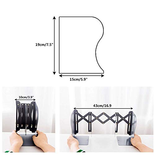 Swing around Sujetalibros Ajustable Soporte telescópico Libro del Libro del Escritorio de Acabado Extra de Almacenamiento en Rack Engrosamiento Grande para los Estudiantes del sujetalibros,4