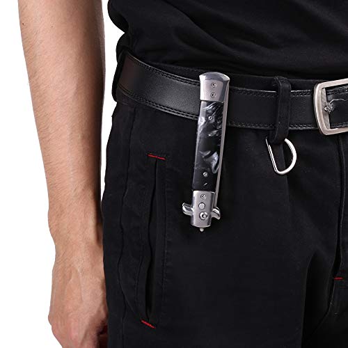 Switchblade Peine, peine de cabeza de aceite, Peine de navaja, Peine Plegable, peine de bolsillo para hombres, plegable que mira el cepillo de botón automático Peine plegable multiuso