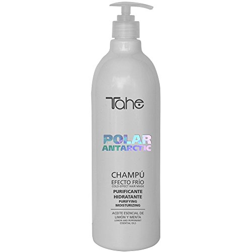 Tahe Polar Antarctic Champú Purificante e Hidratante con Aceite Esencial de Limón y Menta Efecto Frío, 1000 ml