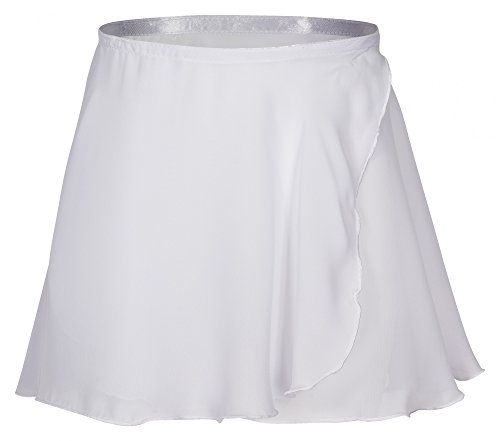 tanzmuster Falda de Ballet Cruzada de Gasa 'Emma' para niñas en Blanco, 152/158 (13-14 años)