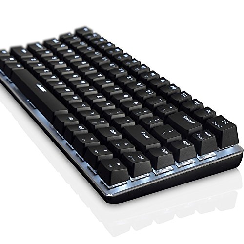 Teclado mecánico AK33 de Lexon tech, teclado para juegos con cable USB con retroiluminación LED azul, teclado compactos de 82 teclas, interruptores azul negro, mecanógrafos y jugadores de juegos