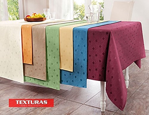 Texturas Selection Mantel Antimanchas LONETA RESINADA Color Liso Impermeable Tamaños Especiales (6 Colores Disponibles) (130X220 Rectangular, Camel)