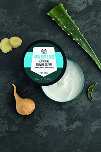 The Body Shop - Crema de afeitar de raíz de maca y aloe para hombre, 200 ml