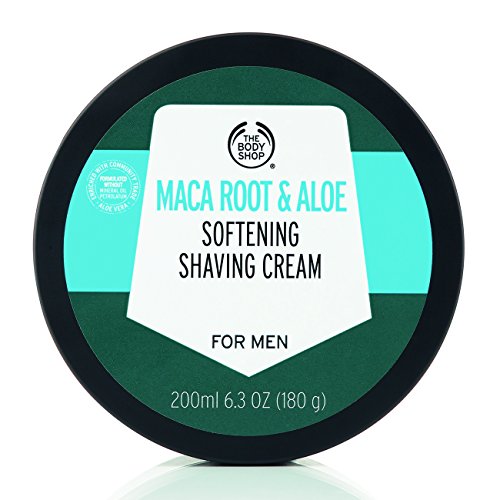 The Body Shop - Crema de afeitar de raíz de maca y aloe para hombre, 200 ml