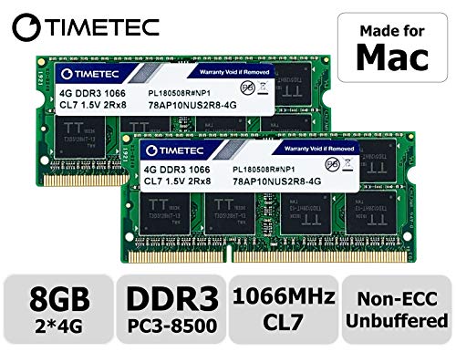 Timetec Hynix IC 8GB Kit (2x4GB) Apple DDR3 PC3-8500 1066MHz Memory Upgrade For iMac 20 Inch /21.5 inch/24 Inch /27 Inch, MacBook Pro 13 Inch/ 15 Inch/ 17 Inch, Mac Mini 2009 2010 (8GB Kit (2x4GB))