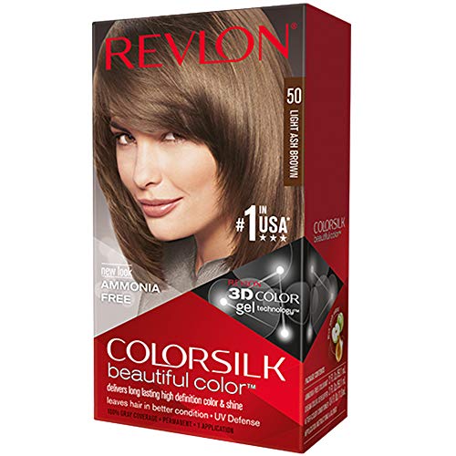 Tinte Sin Amoniaco Colorsilk Revlon Castaño claro cenizo