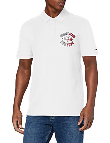 Tommy Hilfiger TJM Essential Logo Polo, Blanco (White Ybr), Small para Hombre