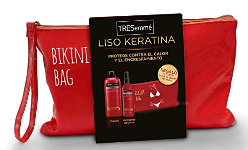 Tresemmé Bikini Bag Liso Keratina Champú 500Ml+Protector Calor 200Ml