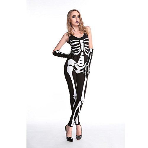 Tutoy Juegos Uniformes Fiesta De Halloween Esqueleto Conjoined Ropa Hombres Y Mujeres Parejas Skull Suits-Mujer-XL