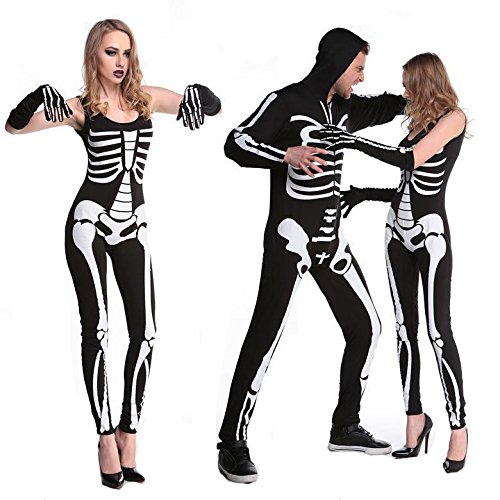 Tutoy Juegos Uniformes Fiesta De Halloween Esqueleto Conjoined Ropa Hombres Y Mujeres Parejas Skull Suits-Mujer-XL