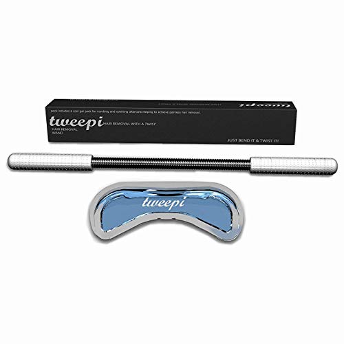 Tweepi - Depiladora facial (incluye almohadilla de gel frío con forma de labio superior para un cuidado post tratamiento relajante e insensible)