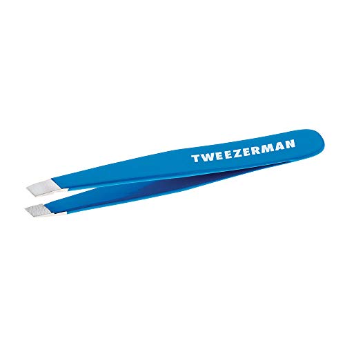 Twezerman 1248-GTR - Pinza mini slant acero inoxidable, ideal para bolso o viaje, color azul