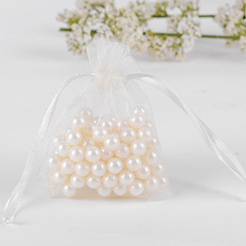 UCLEVER 50 Piezas bolsitas de Organza Blanco Bolsas de Tul para Regalos Joyas Bodas Tansparente, 10x15cm