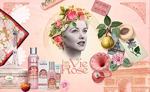 Un Air d’Antan Caja Belleza Rose Mujer, 1 Colonia 55ml,1 Gel Ducha 250ml,1 Crema de Manos Reparadora 25ml, Perfume Melocotón, Rosa y Pachulí, Navidad Regalo Mujer Originales Cumpleaños