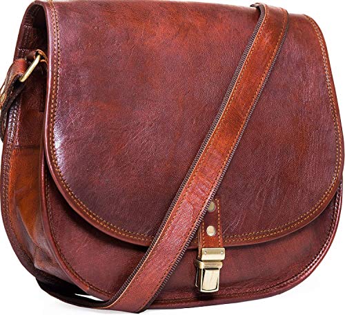 Urban Leather Alforja Bolso Mujer Bandolera Carteras Monederos Cosmetica Bolso Niña Bolsos de Fiesta Bolso Shopper Tous Monedero Bolso Etnico de Cuero Vintage , Tamaño 12 Pulgadas