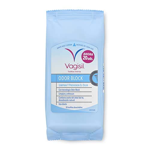 Vagisil Vagisil, Toallitas Íntimas Para Mujeres Odor Block, Limpian Y Proporcionan Protección Contra El Olor. Respeta El Ph Fisiológico. 20 Unidades 90 g