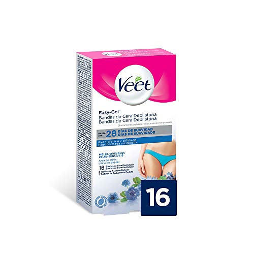 VEET Easy gelwax bandas de cera depilatoria piel sensible caja 16 uds