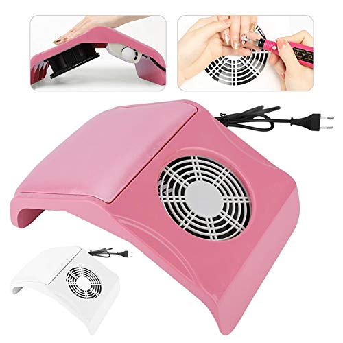 Ventilador succión colector polvo uñas 35W con 2 bolsas recolección polvo, potentes herramientas manicura máquina aspiradora uñas, equipo extractor limpieza salón uñas práctico,Blanco