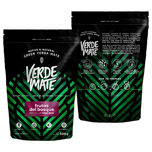 Verde Mate Green Frutos del Bosque 500g | Yerba Mate de Brasil | Yerba Mate Con Frutas | Yerba Mate Sin Gluten | Sin Humo