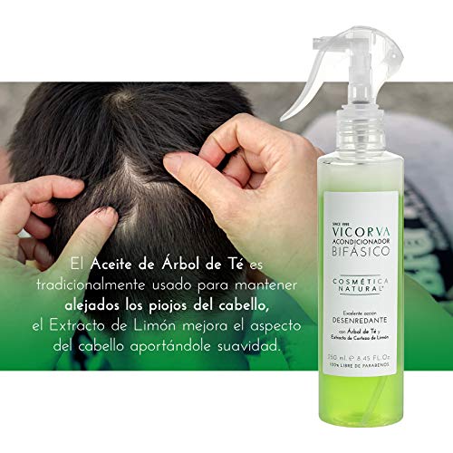 VICORVA ACONDICIONADOR BIFÁSICO | Árbol de Té y Extracto de Corteza de Limón | Protección y suavidad para tu cabello | 250ml