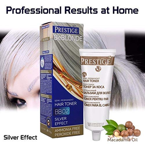 Vips Prestige - BeBlonde Tinte Semi Permanente Color Plata BB02, Sin Amoniaco Sin Peroxide