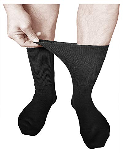 vitsocks Calcetines Extra Anchos No Aprieten Hombre (3 PARES) Buenos para Circulación, negro, 39-41